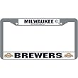 MLB Milwaukee Brewers Ball & Glove Design Laser Chrome Frame