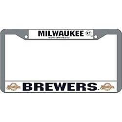 MLB Milwaukee Brewers Ball & Glove Design Laser Chrome Frame