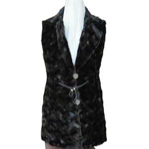 Buy 30 Sheared Mink Silk Reversible Drawstring Vest Made in USA by FursNewYork