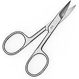 Professional Nail Scissors - 3.5" Scissors with Curved Blades - Japanese Stainless Steel with Bonus PVC Zip Storage Bag by Sterling Beauty Tools