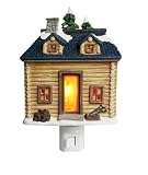 Forever Gifts Log Cabin Flickering Night Light