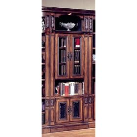 DaVinci Glass Door Bookcase With Wine Center
