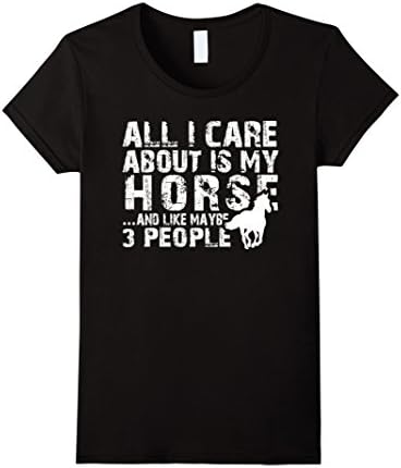 Women's All I care about is my Horse T-Shirts For Horse Lovers Large Black