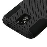 Hybrid Mesh Design Black/Black Snap On Protector Case for Samsung Galaxy S II / S2 Skyrocket (AT&T Model SGH-i727 Only) + 4.5 Inches Lens/Screen Cleaning Cloth