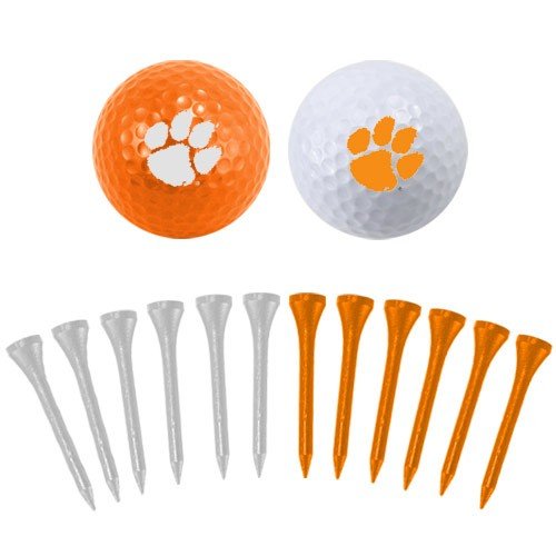 Clemson Tigers Two Golf Balls And Twelve Tees Set