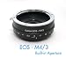 EzFoto Pro Canon EOS EF mount lens to MFT M4/3 Micro 4/3 camera adapter, w/Build-in Aperture version, fits Olympus E-P1 E-P2 E-P3 E-PL1 E-PL2; Panasonic G1 G2 G3 G10 GF1 GF2 GF3 GH1 GH2 GH3, w/build-in aperture version (M43)
