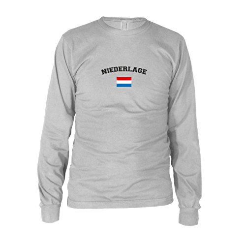 Oranje Niederlage – Herren Langarm T-Shirt, Größe: XXL, Farbe: weiß