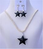 Jet Crystal Star Pendant Necklace Set of Swarovski Jet Star 24mm Crystal (BRAND NEW)