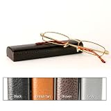 Classic Spring Hinged Reading Glass with Leather Case