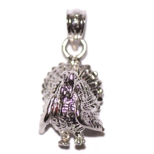 Sterling Silver 3D Turkey Dazzlers Charm 2290ss