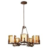 Murray Feiss F2689 5RBZ - Aris Glass 1 Tier Chandelier Lighting - 5 Light - 500 Watts - Roman Bronze