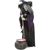 5-1/2' Life Size Witch with Fogging Cauldron