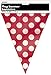 Unique Industries Party Decoration Polka Dots Pennant Flag Banner-12 Ft | Ruby Red | 1 Pc