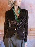Dolce & Gabbana - $1950 New DOLCE & GABBANA Brown Velvet Crest Jacket 8 / 42