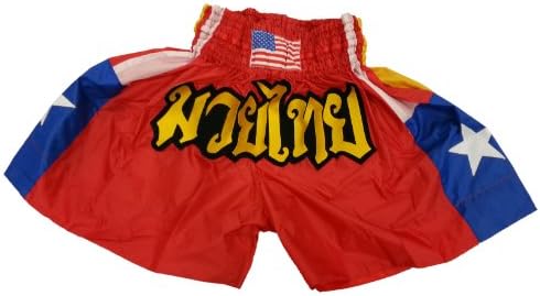Muay Thai Fight Shorts in Red/Blue (3XL)