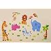 LARGE JUNGLE ANIMALS Childrens Wall Stickers for Boys & Girls Bedroom, Childrens Playroom or Babies Nursery, (Kids Stickarounds, Monkey Safari Fun with Elephant, Rhino, Lion & Giraffe