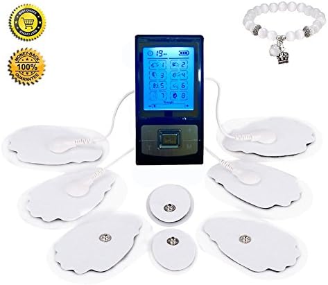 [New Version] Havenhealth CE cleared TENS unit NK6GL (Black) 6 modes HealthmateForever OTC pain relief system mini micro massager machine unit, 8 pads on body full body palm digital massager