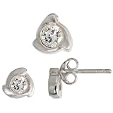 Sterling Silver Fancy CZ Earrings QE3228