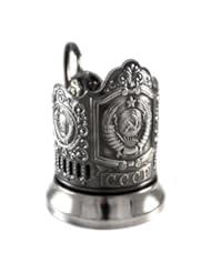 Single Detail Page Misc: SOVIET SEAL HAMMER SICKLE USSR CLASSIC RUSSIAN TEA GLASS METAL HOLDER KOLCHUGINO - KOLCHUGINO