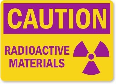 Caution: Radioactive Materials (with graphic), Adhesive Signs and Labels, 5" x 3.5"