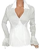 FUNFASH WHITE SLIMMING WRAP TOP SHIRT BLOUSE CLOTHING NEW WOMENS