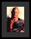 Stone Cold Steve Austin Holding Belt Sports Gold Wood-Mounted Poster Print - 11 X 17
