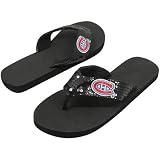 NHL Montreal Canadiens Women's Sequin Strap Flip Flops - Black (5/6)