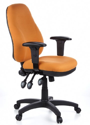 Hjh Office 702010 Siège de Bureau Pivotant Zénith Pro Tissu Orange Tissu Micro Velours Résistant de Grande Qualité