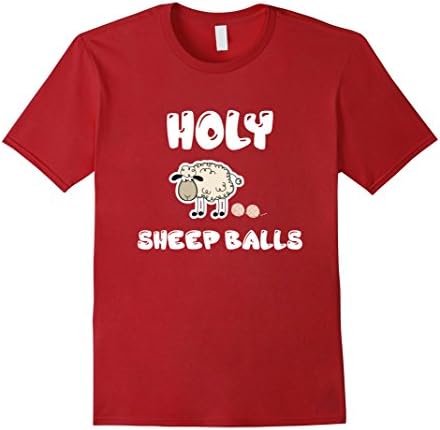 Men's 5. Holy Sheep Balls Yarn Knitting Joke T-Shirt XL Cranberry