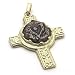 10K Gold Widow's Mite Bronze Coin Cross Pendant