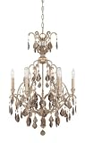 World Imports Model 2616-40: Timeless Elegance II Tuscan Wheat Six-Light Chandelier with Smoked Crystal