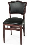 Chadwick Uphlstrd Set/2 Chairs Cherry Black Vinyl