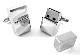 Polished Silver 4GB USB Memory Stick Flash Drive Cufflinks