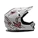 TMS Youth Kids White Pink Butterfly Dirt Bike ATV Motocross Off-road Helmet DOT with Goggles and Gloves (Small)