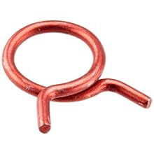 Rotor Clip HC-8ST R, Steel, Single Wire Hose Clamp, 1/2" Hose OD, Red (Pack of 100)