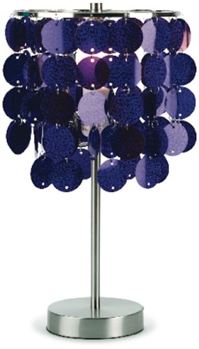 Three Cheers Purple Paillette Table Lamp