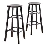 Set of 2 - Beveled Bar Stools 29" (Espresso) (30"H x 13"W x 13"D)
