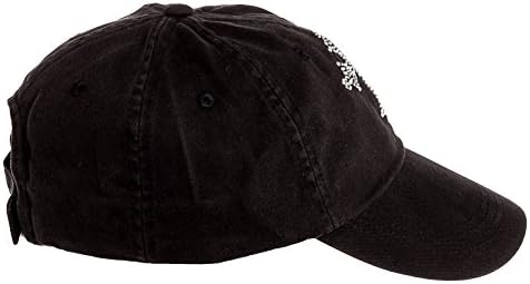 Women's Crystal Cross Adjustable Baseball Cap Rhinestone Bling Hat (Black)