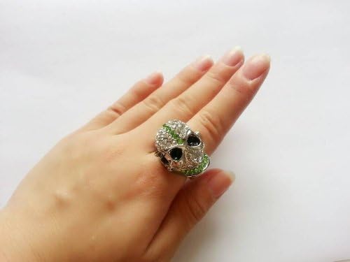 Coostyle Skull Finger Ring Watch (With Gift Box) Odd Punk Rock Ghost Mini Clamshell Rhinestone Accessories Electronic Quartz Watches for Men