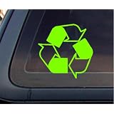 Recycle Logo Car Decal / Sticker - Lime Green