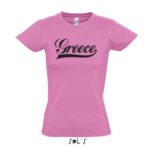 Damen T-Shirt – Griechenland Oldschool Greece LÄNDERSHIRT EM / WM FAN Trikot S-XXL , Orchid pink – schwarz , M