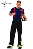 Leg Avenue Men's Fire Captain Costume, Black/Red, X-Large