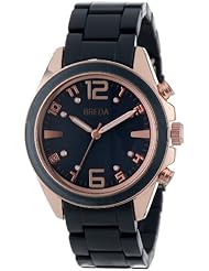 Breda Womens 1631-blue Holly Medium Boyfriend Navy and Rose Gold Watch