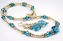 Blue Zircon - December Birthstone Necklaces 14K Gold Filled Swarovski Crystal Handmade Beaded