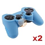 Blue Soft Silicone Skin Case (2 Pack) for Sony PS3 Controller