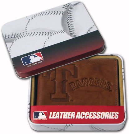 Texas Rangers Embossed Leather Bifold Wallet