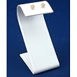 White Leather Earring Jewelry Showcase Display Stand 2.25"