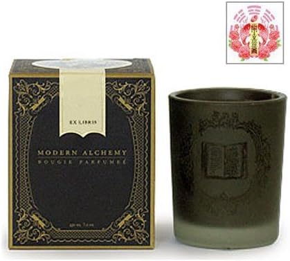 Ex Libris Candle by Modern Alchemy Aromatherapy Perfume Scented Candle & Original Artwork Chinese Love Spell Symbol Pocket Card Gift Set