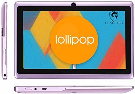 7" Quad Core 8GB HD 1GB RAM 5.0 Lollipop Android Tablet PC - Silicone Skin - Miracast Active (Wireless HDMI)- Dual Camera - WiFi - Supports Google Playstore, Youtube, Netflix, 3D Games (Purple)