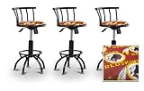 3 24"-29" Washington Red Skins Seat Black Adjustable Specialty / Custom Barstools Set